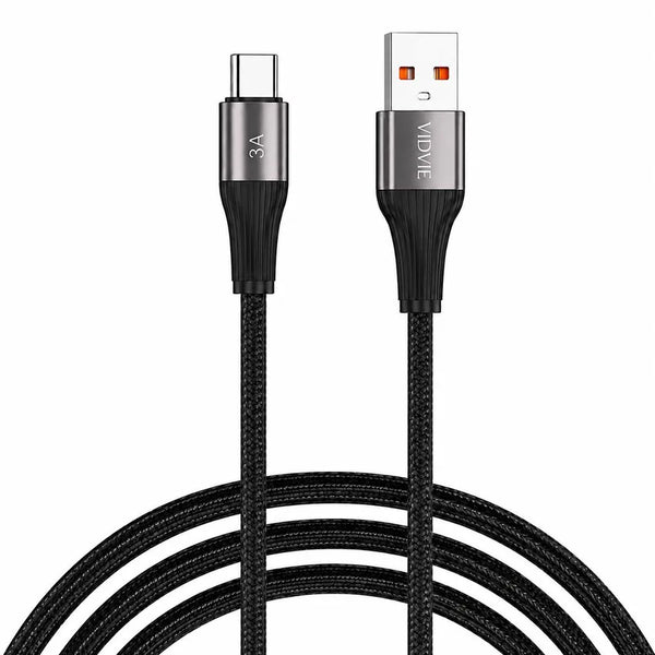 Cable Carga Rapida y Datos Tipo C 3m 3a V8 Trenzado Vidvie