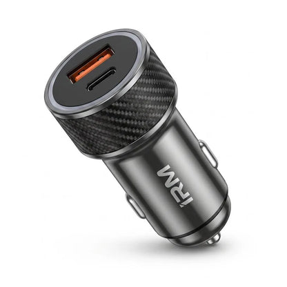 Cargador de Auto Rápido Dual IRM 45W + Cable Type-C a Lightning