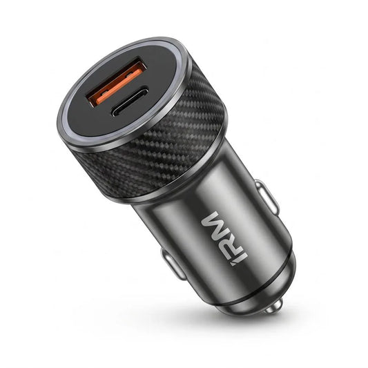 Cargador de Auto Rápido Dual IRM 45W + Cable Type-C a Lightning