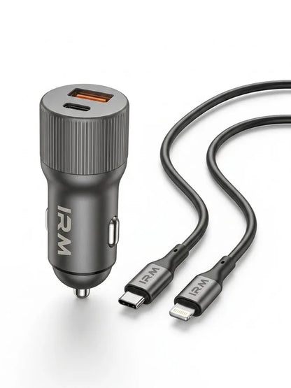 Cargador Rapido 45w de Celular Para Auto Ir51 IRM Con Cable Lightning