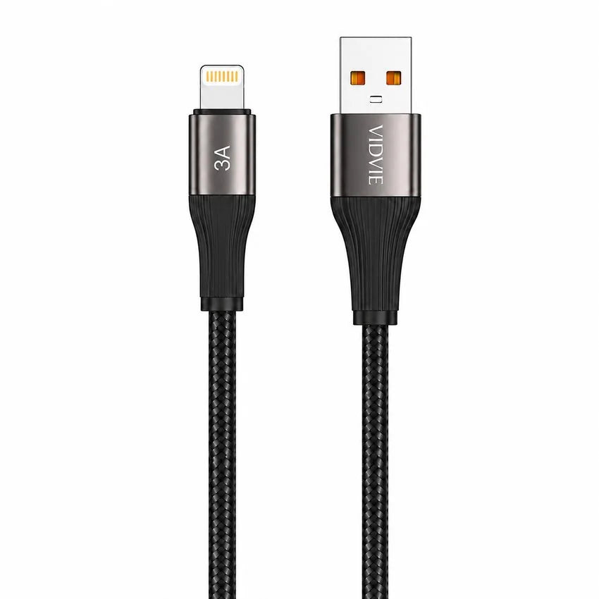Cable Carga Rapida y Datos Lightning 1m 3a V8 Trenzado Vidvie