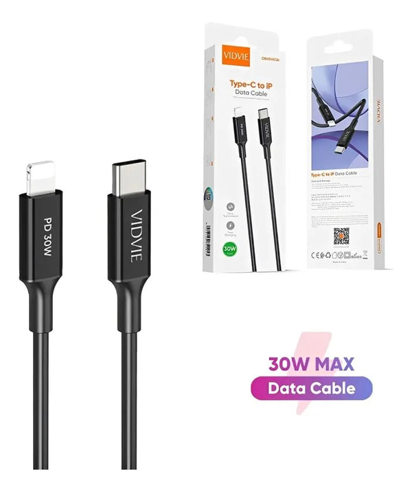 Cable Usb Tipo C a Lightning 30w Vidvie