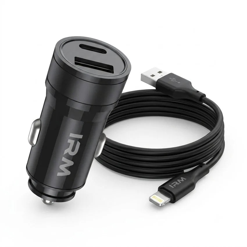 Cargador 18w de Celular Para Auto Ir07 IRM Con Cable Lightning
