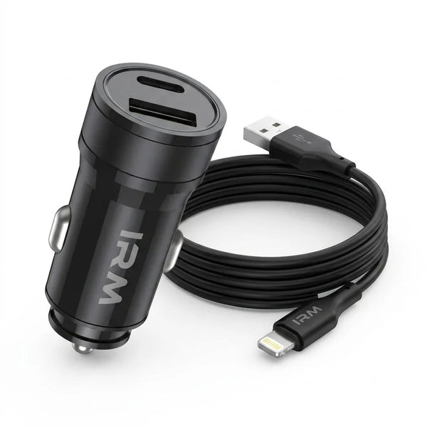 Cargador 18w de Celular Para Auto Ir07 IRM Con Cable Lightning