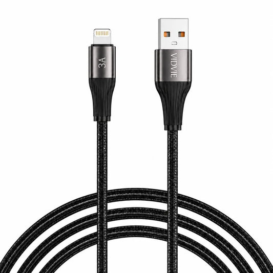 Cable Carga Rapida y Datos Lightning 3m 3a V8 Trenzado Vidvie