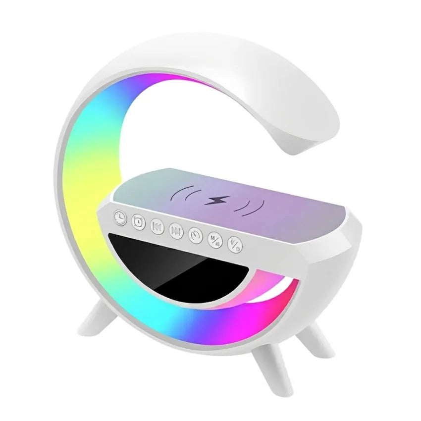 Parlante Bluetooth Lampara RGB G Cargador Inalambrico Reloj Despertador