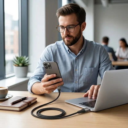 Cable Carga Rapida y Datos Lightning 1m 3a V8 Trenzado Vidvie