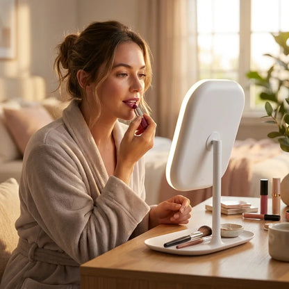 Espejo Luz Led Para Maquillaje IRM Recargable 3 Tonos De Luz