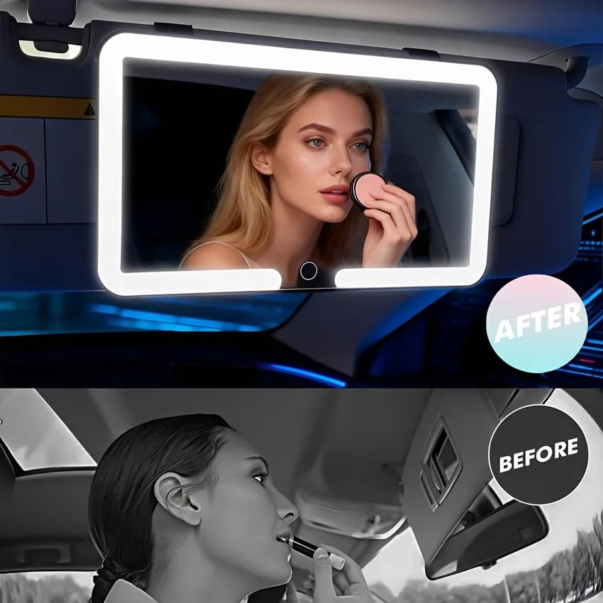 Espejo De Maquillaje con luz led para Visera de auto 3 Tonos