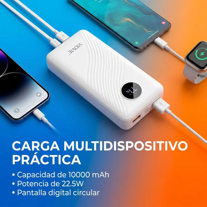 Batería Portátil Power Bank 10.000 mAh 22.5W Vidvie PB7017