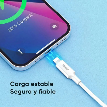 Cable Usb Tipo C a Lightning 30w Vidvie