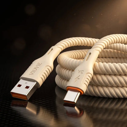 Cable de Carga Rápida USB-A a Tipo C 3A Vidvie · Silicona Líquida
