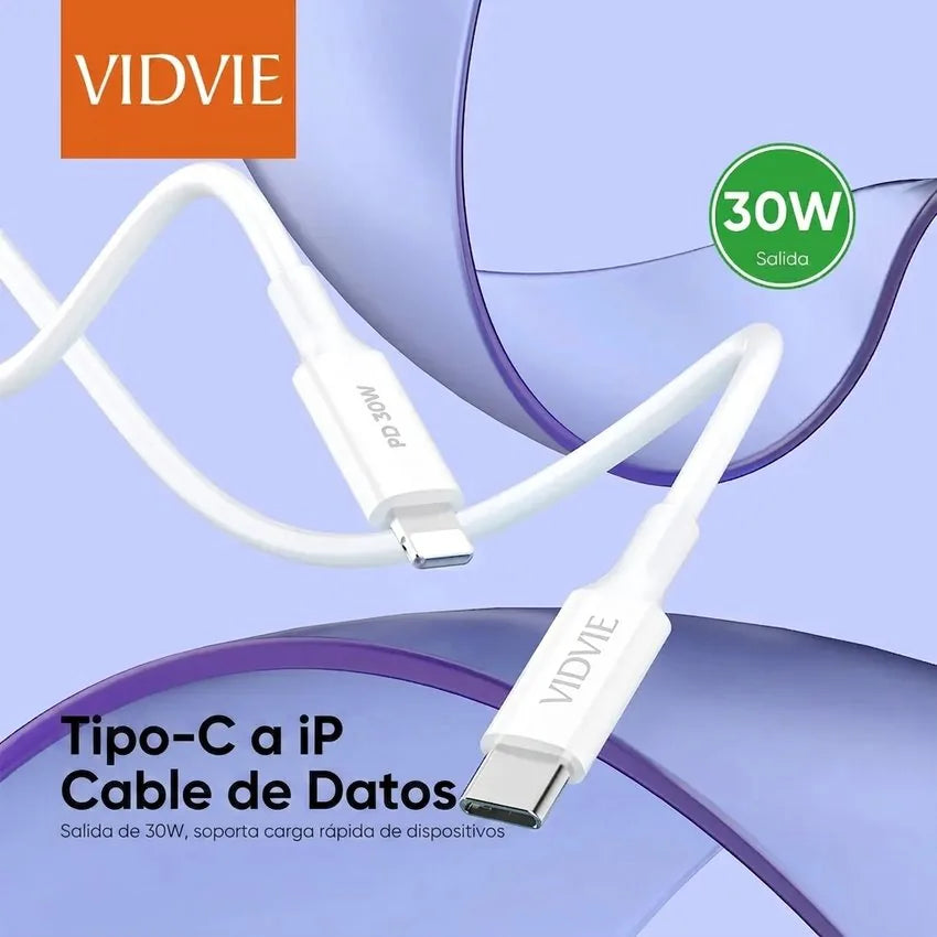 Cable Usb Tipo C a Lightning 30w Vidvie