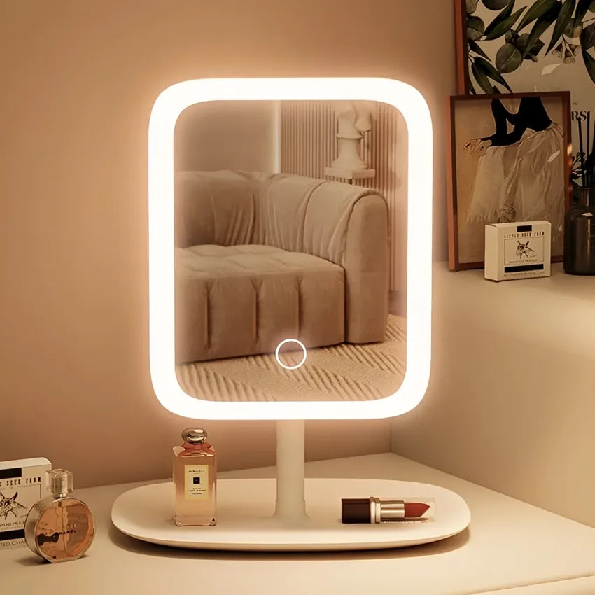 Espejo Luz Led Para Maquillaje IRM Recargable 3 Tonos De Luz