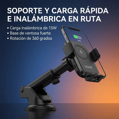 Soporte De Celular Para Auto Con Carga Inalámbrica Rápida 15w Vidvie