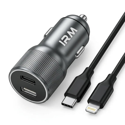 Cargador Rapido 45w de Celular Para Auto Ir51 IRM Con Cable Lightning