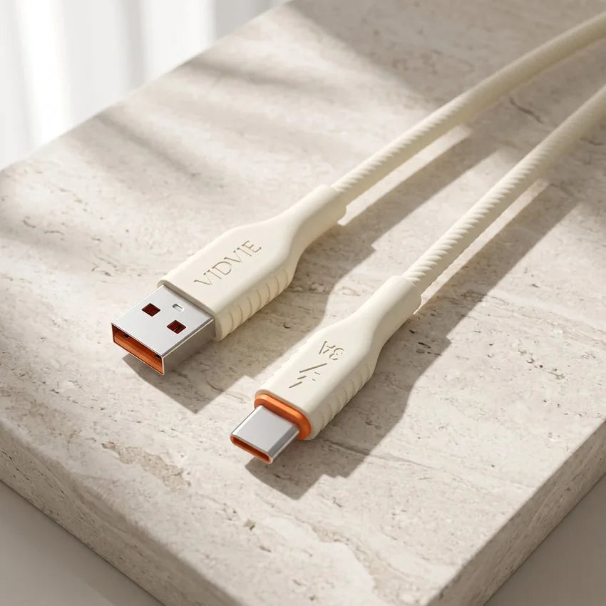 Cable de Carga Rápida USB-A a Tipo C 3A Vidvie · Silicona Líquida
