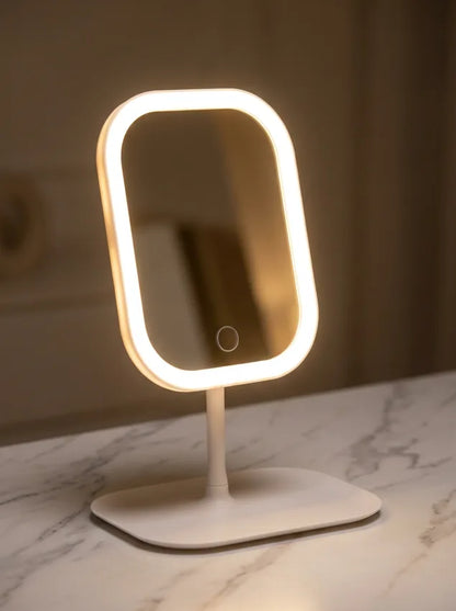 Espejo Luz Led Para Maquillaje IRM Recargable 3 Tonos De Luz