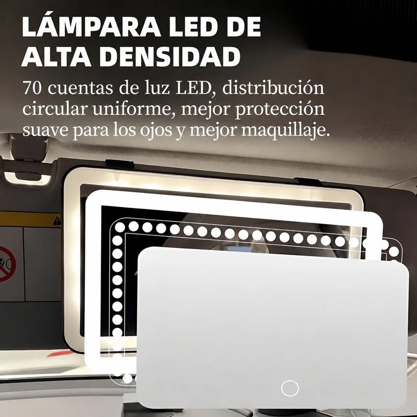 Espejo De Maquillaje con luz led para Visera de auto 3 Tonos