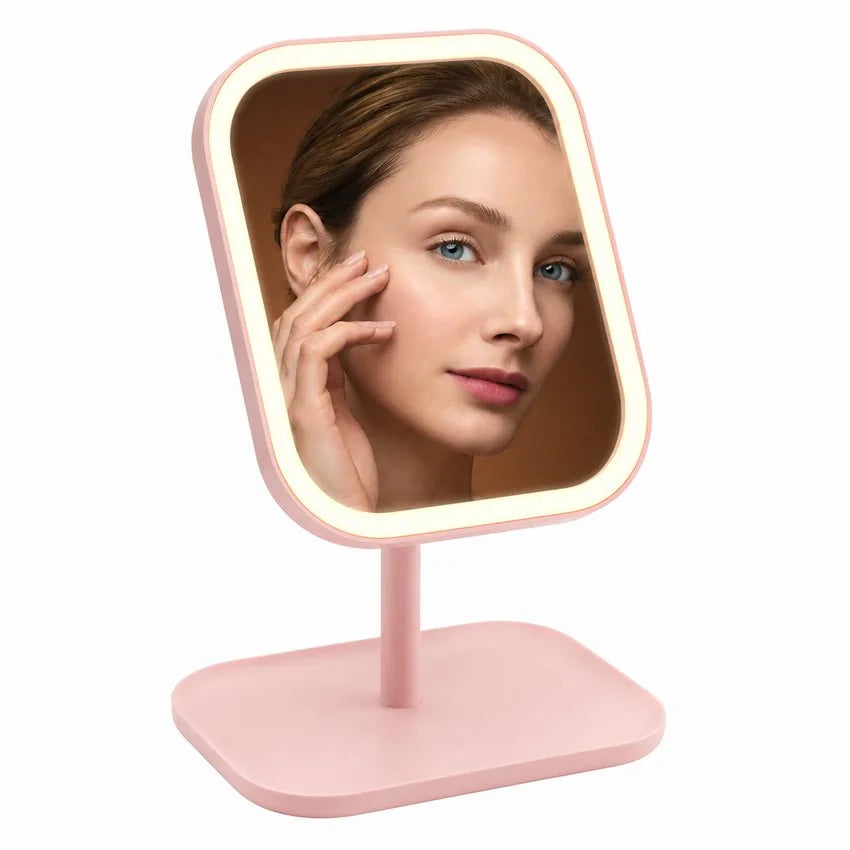 Espejo Luz Led Para Maquillaje IRM Recargable 3 Tonos De Luz