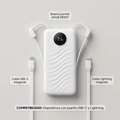 Batería Portátil Power Bank 10.000 mAh 22.5W Vidvie PB7017