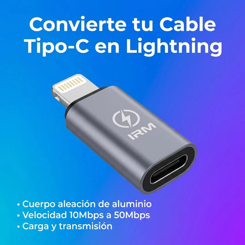 Adaptador Convertidor Tipo-C Hembra a Lightning Macho