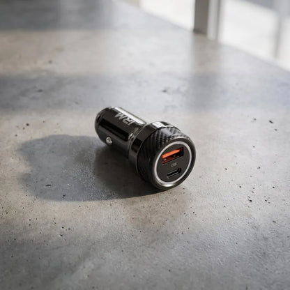 Cargador de Auto Rápido Dual IRM 45W + Cable Type-C a Lightning