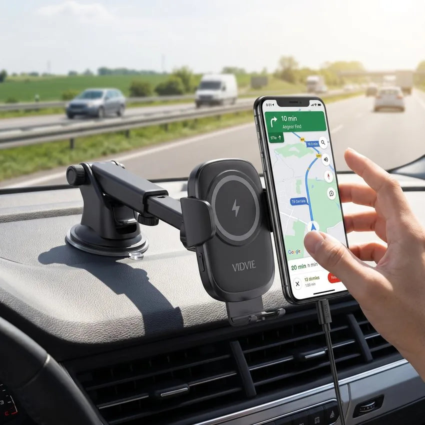 Soporte De Celular Para Auto Con Carga Inalámbrica Rápida 15w Vidvie