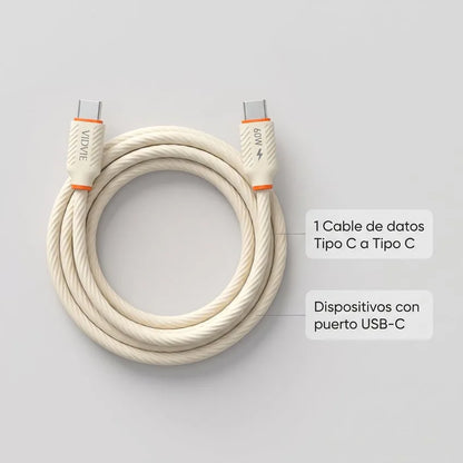 Cable Tipo C a Tipo C 60W de Silicona Líquida Vidvie