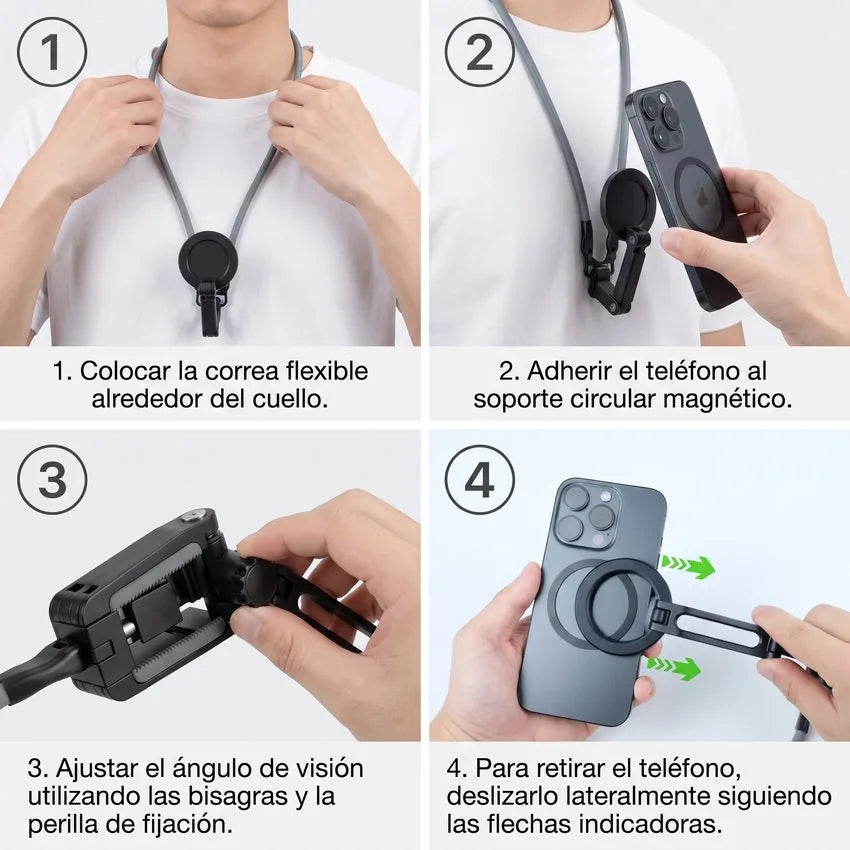 Soporte Magnético de Cuello para Celular y Creación de Contenido
