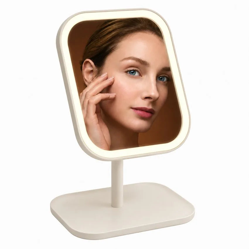 Espejo Luz Led Para Maquillaje IRM Recargable 3 Tonos De Luz