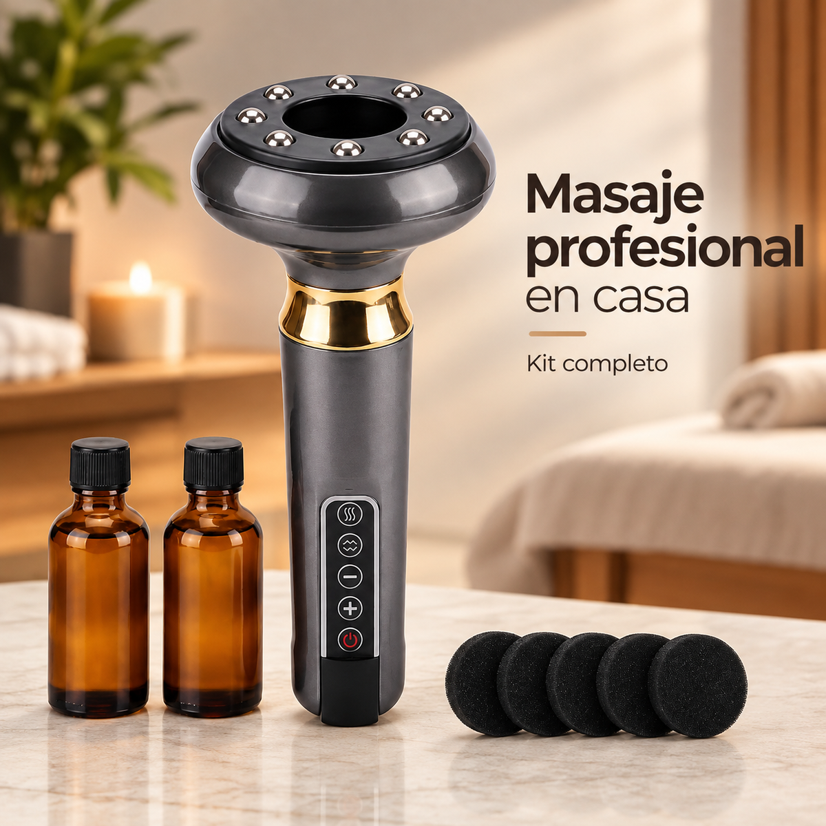 Masajeador Corporal Electrico Ventosa Succion Guasha Reductores Anticelulitis Calor Termoterapia