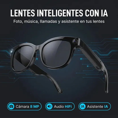 Lentes Inteligentes G5 Smart Glasses Cámara 8MP Bluetooth Asistente IA