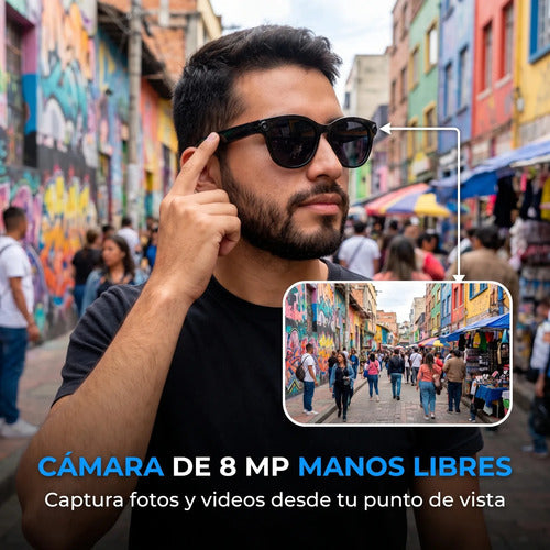 Lentes Inteligentes G5 Smart Glasses Cámara 8MP Bluetooth Asistente IA