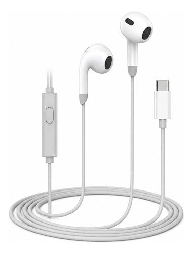 Audífonos In-Ear Con Cable Tipo-C IR46 IRM Con Micrófono Blanco