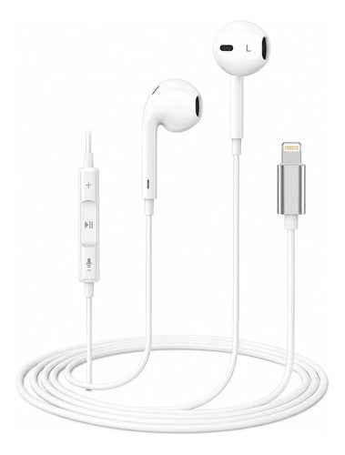Audífonos In-Ear Con Cable Lightning IR35 IRM Con Micrófono Blanco