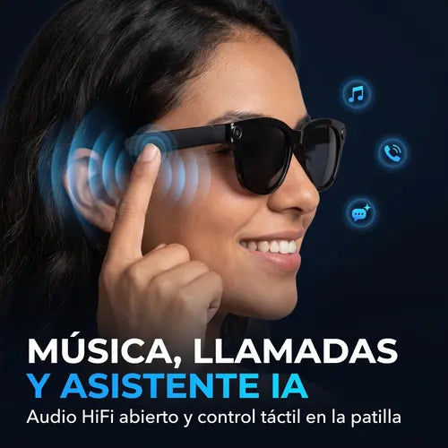 Lentes Inteligentes G5 Smart Glasses Cámara 8MP Bluetooth Asistente IA