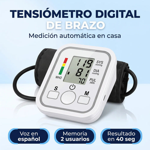 Tensiómetro Digital De Brazo Automático Con Voz