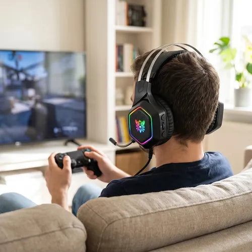 Audífonos Gamer Inalámbricos Onikuma GT806 Tri-Mode RGB Negro