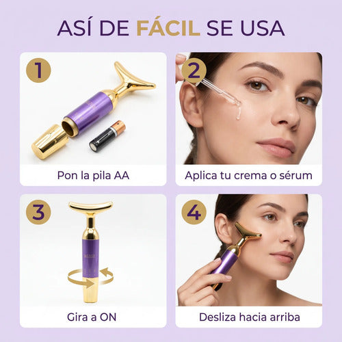 Masajeador Facial Antiarrugas MIZGE MGE-018 Vibración T + Pila Incluida