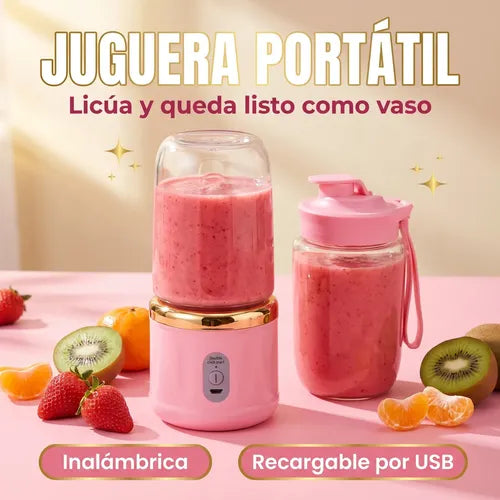 Juguera Licuadora Portátil Vaso Personal Recargable USB