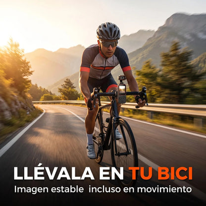 Cámara Deportiva 4K WiFi Cabezal Giratorio Con Luz LED