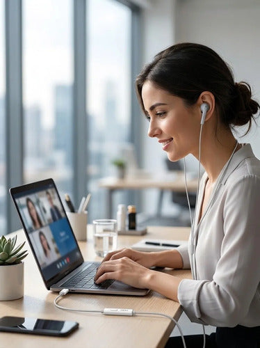 Audífonos In-Ear Con Cable Tipo-C IR46 IRM Con Micrófono Blanco
