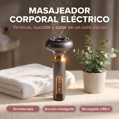 Masajeador Corporal Electrico Ventosa Succion Guasha Reductores Anticelulitis Calor Termoterapia