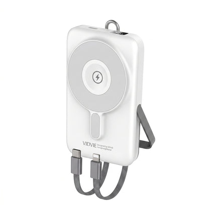 Batería Externa Power Bank 10000mAh Magnética MagSafe VIDVIE PB7029 Carga Rápida 22.5W Con Cables Y Soporte