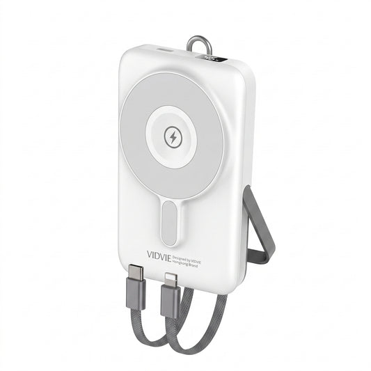 Batería Externa Power Bank 10000mAh Magnética MagSafe VIDVIE PB7029 Carga Rápida 22.5W Con Cables Y Soporte