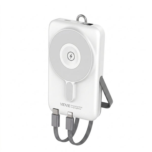 Batería Externa Power Bank 10000mAh Magnética MagSafe VIDVIE PB7029 Carga Rápida 22.5W Con Cables Y Soporte