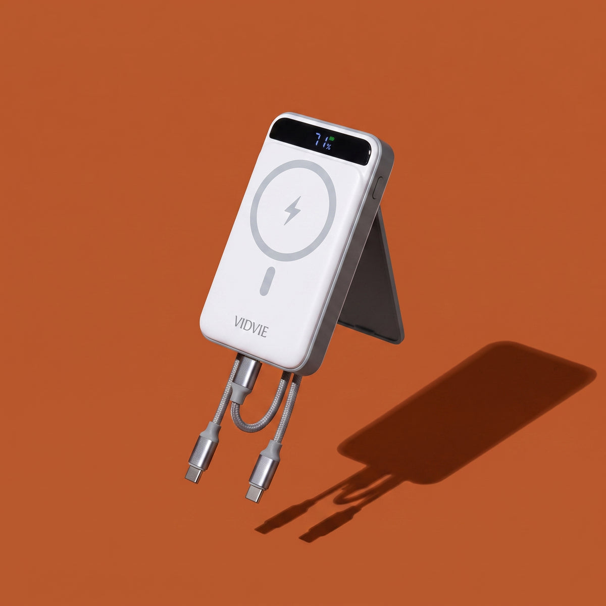 Batería Externa Power Bank 10000mAh Magnética MagSafe VIDVIE PB7029 Carga Rápida 22.5W Con Cables Y Soporte