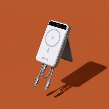 Batería Externa Power Bank 10000mAh Magnética MagSafe VIDVIE PB7029 Carga Rápida 22.5W Con Cables Y Soporte