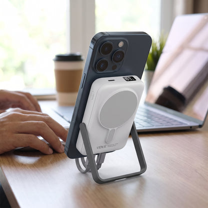 Batería Externa Power Bank 10000mAh Magnética MagSafe VIDVIE PB7029 Carga Rápida 22.5W Con Cables Y Soporte